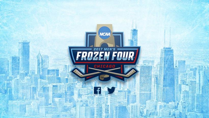 2017 NCAA MEN'S FROZEN FOUR IN CHICAGO 4 TEAMS LOGO FELT PENNANT-12X30
