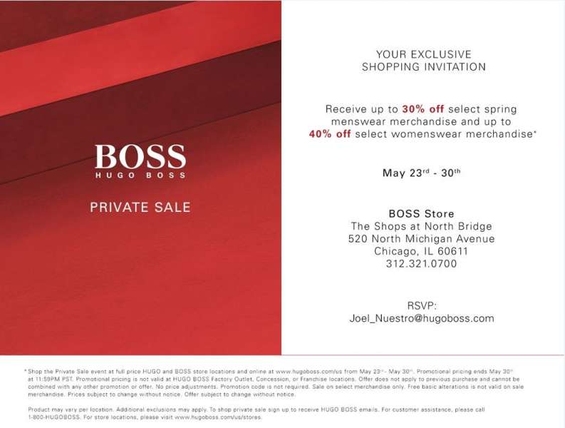 hugo boss private sale uk